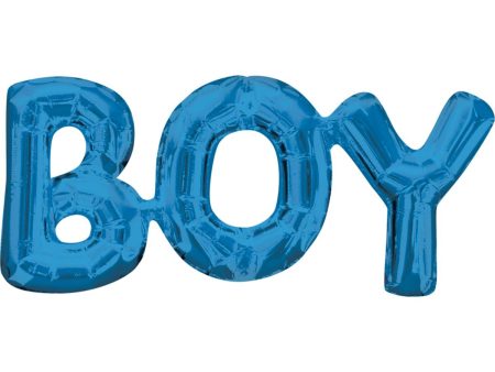 Boy Blue Phrase Foil Balloon 20x9in For Discount