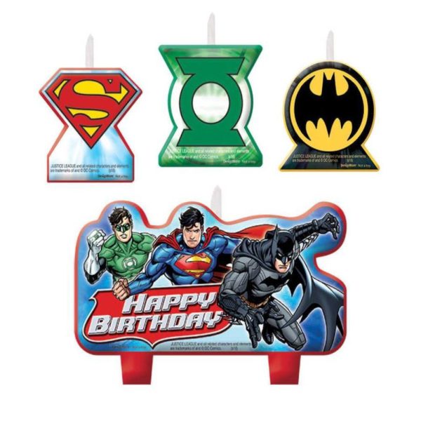 Justice League Birthday Candle Set 4pcs Hot on Sale