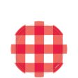 RED GINGHAM 7iN ROUND PLATES Cheap