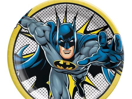 Justice League Batman Round Paper Plates 9in, 8pcs Fashion