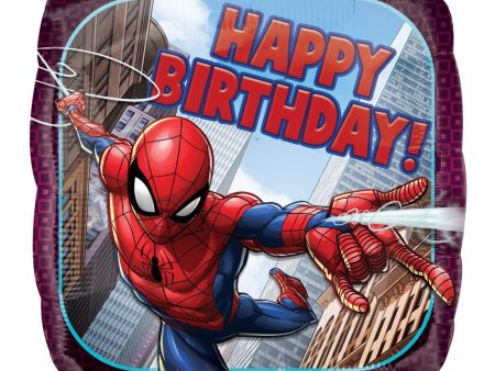 Spider-Man Happy Birthday Foil Balloon 45cm Online Sale