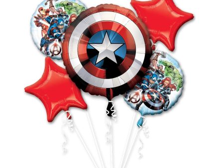 Avengers Shield Balloon Bouquet, 5pcs Online