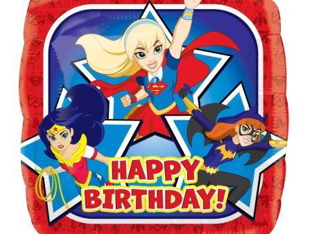 DC Super Hero Girls Happy Birthday Square Balloon 18in Online now