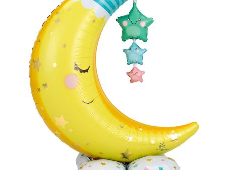 Moon & Stars AirLoonz Foil Balloon 101x139cm For Sale