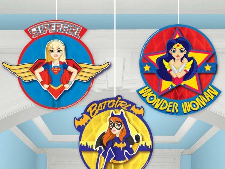 DC Superhero Girls Honeycomb Decoration 3pcs Hot on Sale