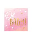 Oh Baby Girl Hot Stamped Beverage Napkin 16pcs For Cheap