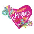 Happy Mother s Day Paisley Swirls SuperShape Balloon 81x66cm Online now